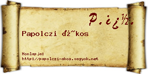 Papolczi Ákos névjegykártya